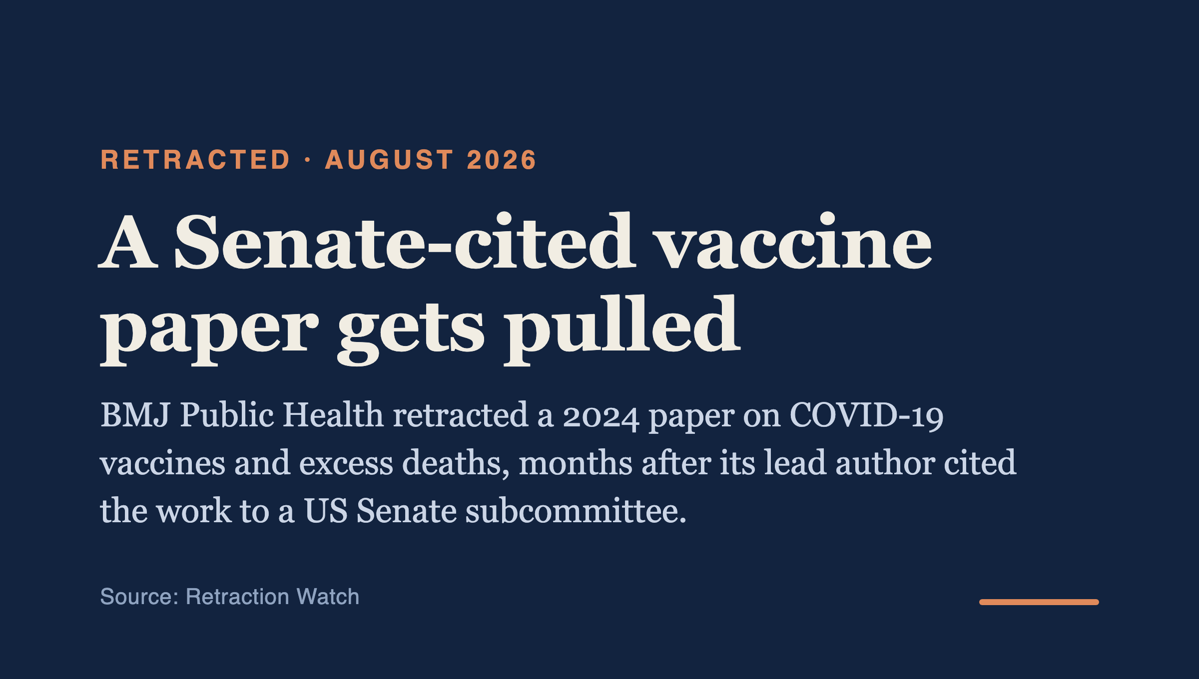 🧪 A Senate-cited vaccine paper gets pulled